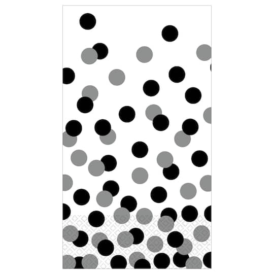 Black &#x26; Silver Confetti Dot Paper Guest Towels, 48ct.